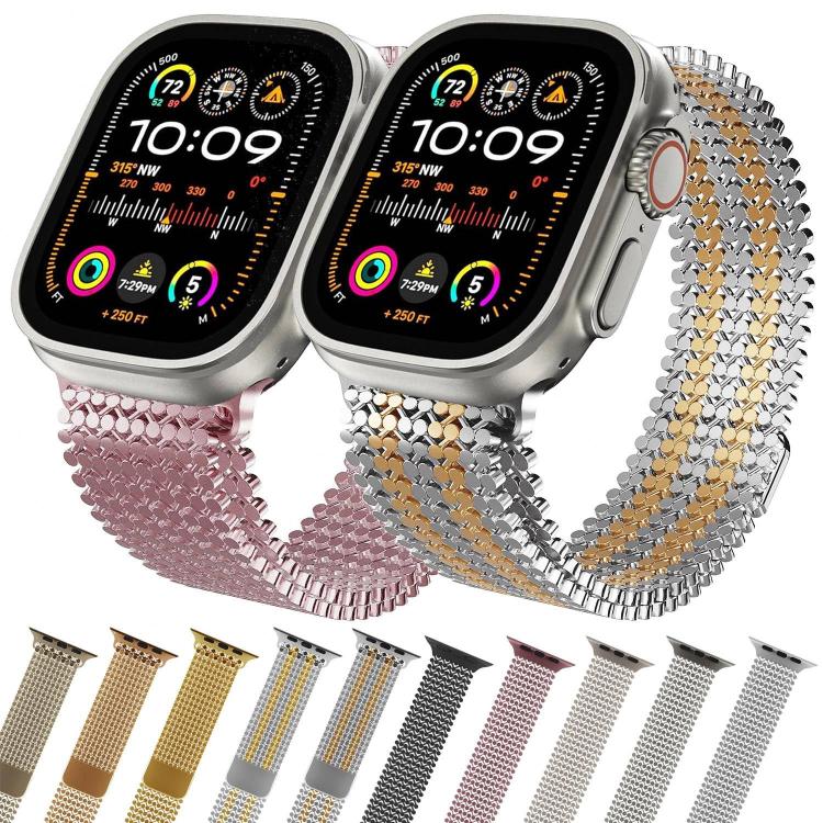 Molekulare Anordnung Magnetisches Edelstahl Uhrenarmband, Für Apple Watch 46mm / 49mm / 45mm / 44mm, Für Apple Watch 42mm / 41mm / 40mm / 38mm