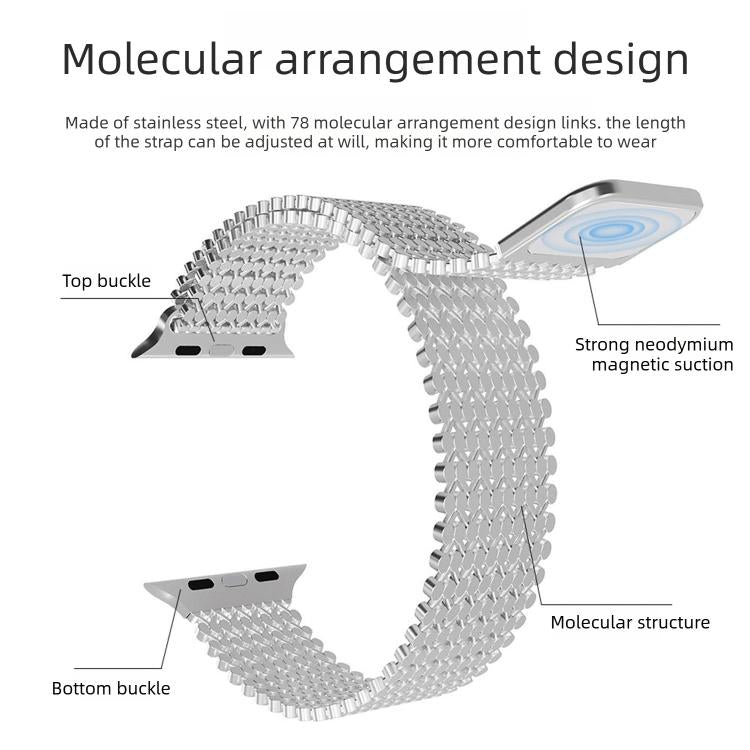 Molekulare Anordnung Magnetisches Edelstahl Uhrenarmband, Für Apple Watch 46mm / 49mm / 45mm / 44mm, Für Apple Watch 42mm / 41mm / 40mm / 38mm