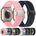 Magnetverschluss Wellenmuster Nylon-Uhrenarmband, Für Apple Watch 46mm / 49mm / 45mm / 44mm, Für Apple Watch 42mm / 41mm / 40mm / 38mm