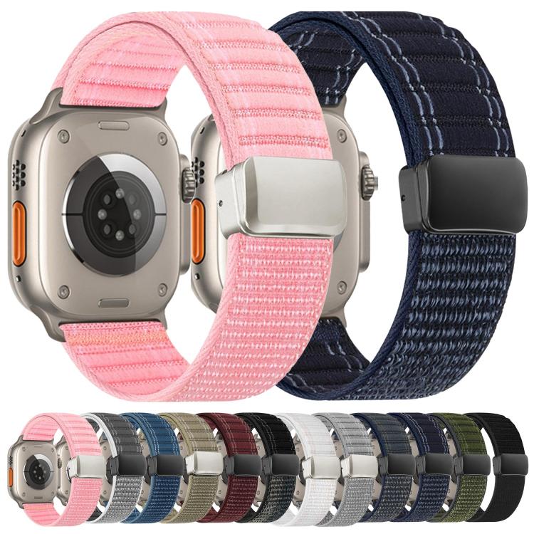 Magnetverschluss Wellenmuster Nylon-Uhrenarmband, Für Apple Watch 46mm / 49mm / 45mm / 44mm, Für Apple Watch 42mm / 41mm / 40mm / 38mm