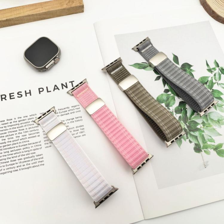 Magnetverschluss Wellenmuster Nylon-Uhrenarmband, Für Apple Watch 46mm / 49mm / 45mm / 44mm, Für Apple Watch 42mm / 41mm / 40mm / 38mm