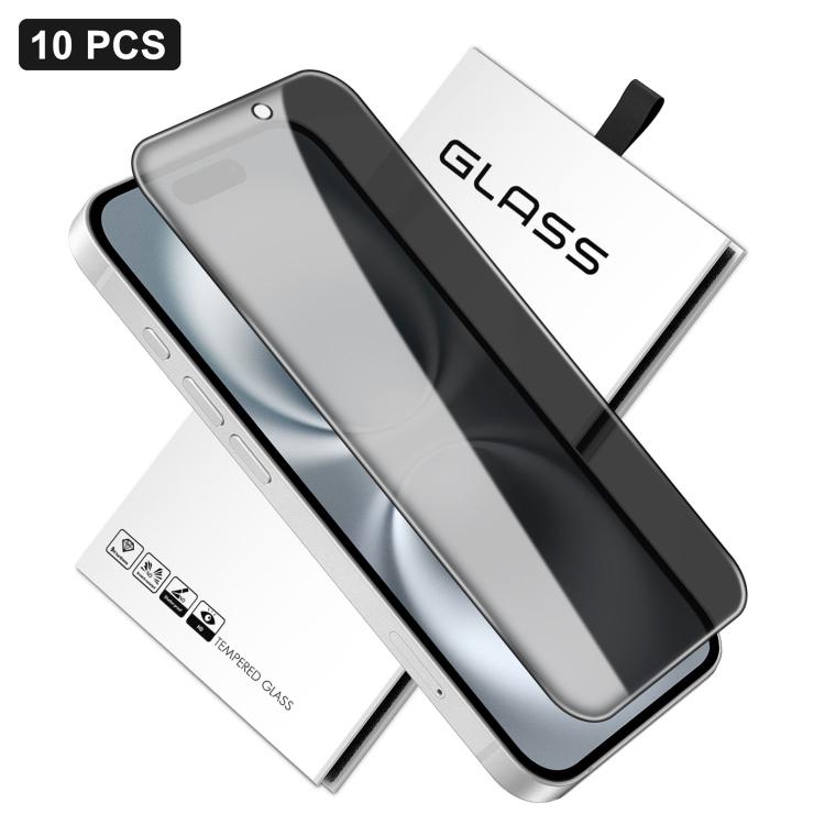10x 360-Grad-Sichtschutz-Siebdruck Großes, gekrümmtes Kanten-Hartglas aus Aluminium, für iPhone 17e / 16e, für iPhone 17 Pro Max, für iPhone 17 Pro, für iPhone 17, für iPhone Air, für iPhone 16 Pro Max, für iPhone 16 Pro, für iPhone 16 Plus...