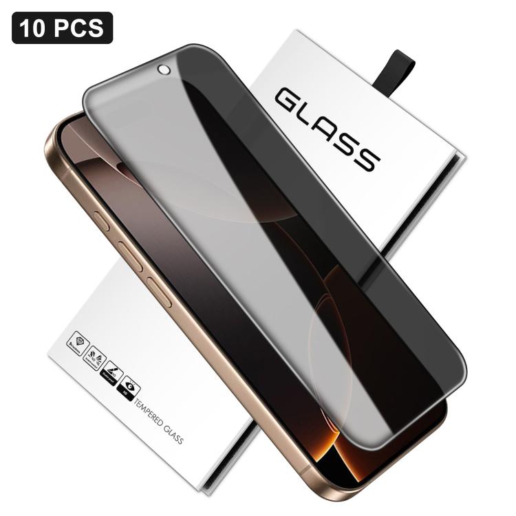 10x 360-Grad-Sichtschutz-Siebdruck Großes, gekrümmtes Kanten-Hartglas aus Aluminium, für iPhone 17e / 16e, für iPhone 17 Pro Max, für iPhone 17 Pro, für iPhone 17, für iPhone Air, für iPhone 16 Pro Max, für iPhone 16 Pro, für iPhone 16 Plus...