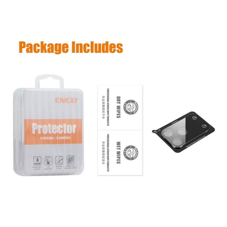 ENKAY Hat-Prince Black 9H Rückkameraobjektiv Displayschutzfolie aus gehärtetem Glas, für iPhone 17 Pro Max, für iPhone 17 Pro, für iPhone 17, für iPhone Air