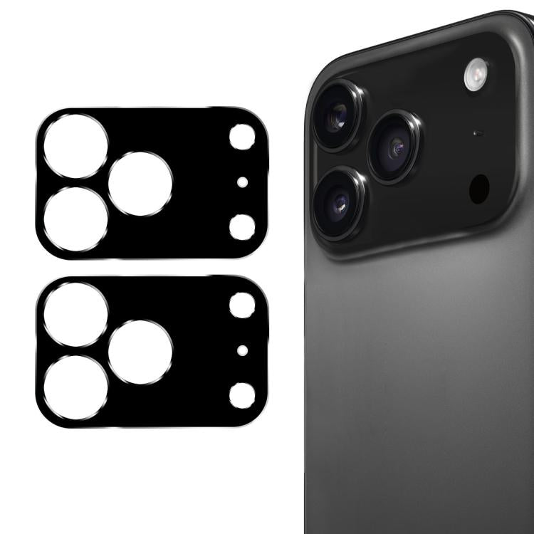 2 Stück ENKAY Hat-Prince Schwarze 9H Rückkamera-Objektiv Panzerglasfolie, für iPhone 17 Pro Max, für iPhone 17 Pro, für iPhone 17, für iPhone Air