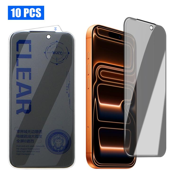10 Stücke 3D gebogene Zero Edge randlose Sichtschutzfolie aus gehärtetem Glas, für iPhone 17 Pro Max, für iPhone 17 Pro, für iPhone 17, für iPhone Air, für iPhone 16 Pro Max, für iPhone 16 Pro, für iPhone 16 Plus, für iPhone 16, für iPhone 15 Pro Max