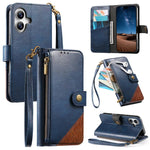 Zusammengesetzte Reißverschluss Geldbörse Veganes Leder Handyhülle mit Trageschlaufe, Für iPhone 17 Pro Max, Für iPhone 17 Pro, Für iPhone 17, Für iPhone Air, Für iPhone 16 Pro Max, Für iPhone 16 Pro, Für iPhone 16 Plus, Für iPhone 16