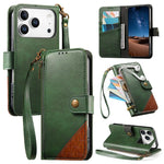Zusammengesetzte Reißverschluss Geldbörse Veganes Leder Handyhülle mit Trageschlaufe, Für iPhone 17 Pro Max, Für iPhone 17 Pro, Für iPhone 17, Für iPhone Air, Für iPhone 16 Pro Max, Für iPhone 16 Pro, Für iPhone 16 Plus, Für iPhone 16
