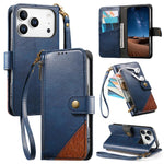 Zusammengesetzte Reißverschluss Geldbörse Veganes Leder Handyhülle mit Trageschlaufe, Für iPhone 17 Pro Max, Für iPhone 17 Pro, Für iPhone 17, Für iPhone Air, Für iPhone 16 Pro Max, Für iPhone 16 Pro, Für iPhone 16 Plus, Für iPhone 16