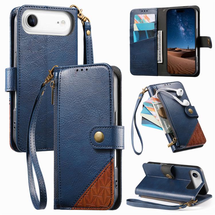 Zusammengesetzte Reißverschluss Geldbörse Veganes Leder Handyhülle mit Trageschlaufe, Für iPhone 17 Pro Max, Für iPhone 17 Pro, Für iPhone 17, Für iPhone Air, Für iPhone 16 Pro Max, Für iPhone 16 Pro, Für iPhone 16 Plus, Für iPhone 16