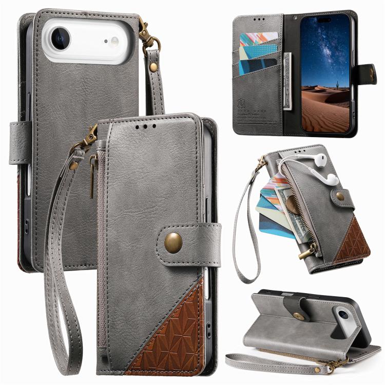 Zusammengesetzte Reißverschluss Geldbörse Veganes Leder Handyhülle mit Trageschlaufe, Für iPhone 17 Pro Max, Für iPhone 17 Pro, Für iPhone 17, Für iPhone Air, Für iPhone 16 Pro Max, Für iPhone 16 Pro, Für iPhone 16 Plus, Für iPhone 16