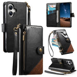 Zusammengesetzte Reißverschluss Geldbörse Veganes Leder Handyhülle mit Trageschlaufe, Für iPhone 17 Pro Max, Für iPhone 17 Pro, Für iPhone 17, Für iPhone Air, Für iPhone 16 Pro Max, Für iPhone 16 Pro, Für iPhone 16 Plus, Für iPhone 16