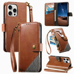 Zusammengesetzte Reißverschluss Geldbörse Veganes Leder Handyhülle mit Trageschlaufe, Für iPhone 17 Pro Max, Für iPhone 17 Pro, Für iPhone 17, Für iPhone Air, Für iPhone 16 Pro Max, Für iPhone 16 Pro, Für iPhone 16 Plus, Für iPhone 16
