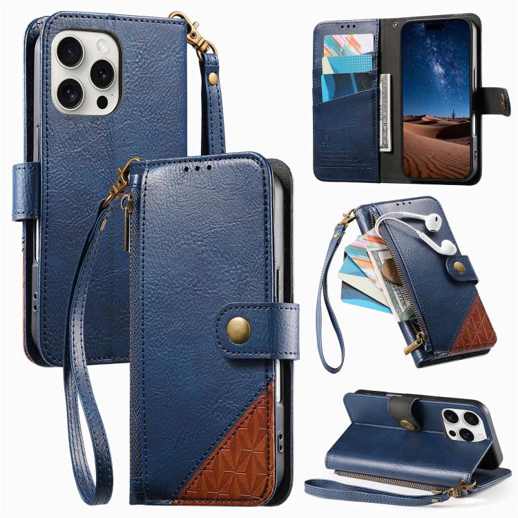 Zusammengesetzte Reißverschluss Geldbörse Veganes Leder Handyhülle mit Trageschlaufe, Für iPhone 17 Pro Max, Für iPhone 17 Pro, Für iPhone 17, Für iPhone Air, Für iPhone 16 Pro Max, Für iPhone 16 Pro, Für iPhone 16 Plus, Für iPhone 16