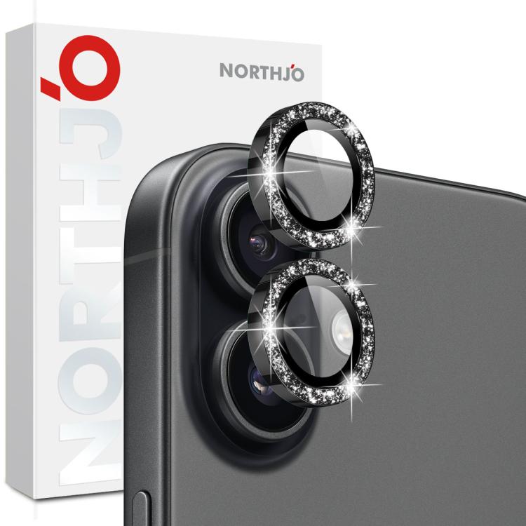 NORTHJO 1 Set Kameraobjektivschutz Glitzer Metallringfolie, Für iPhone 17