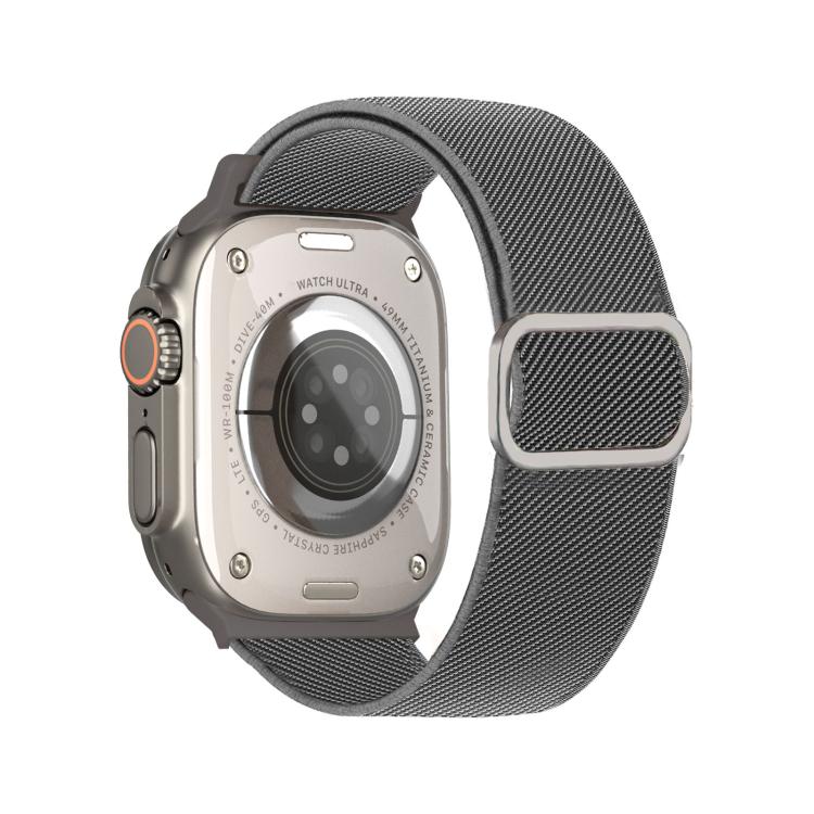 Diagonal gestreiftes D-Ring Schnalle Nylon Elastisches Uhrenarmband, Für Apple Watch 46mm / 49mm / 45mm / 44mm, Für Apple Watch 42mm / 41mm / 40mm / 38mm