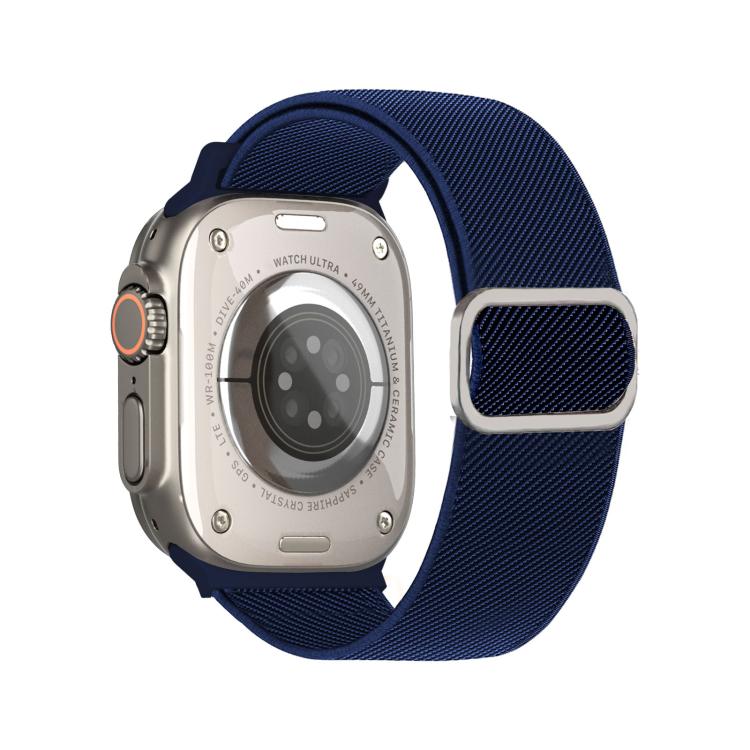 Diagonal gestreiftes D-Ring Schnalle Nylon Elastisches Uhrenarmband, Für Apple Watch 46mm / 49mm / 45mm / 44mm, Für Apple Watch 42mm / 41mm / 40mm / 38mm