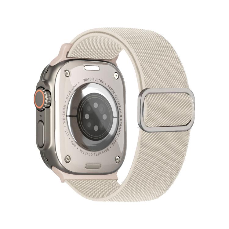 Diagonal gestreiftes D-Ring Schnalle Nylon Elastisches Uhrenarmband, Für Apple Watch 46mm / 49mm / 45mm / 44mm, Für Apple Watch 42mm / 41mm / 40mm / 38mm