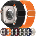 Diagonal gestreiftes D-Ring Schnalle Nylon Elastisches Uhrenarmband, Für Apple Watch 46mm / 49mm / 45mm / 44mm, Für Apple Watch 42mm / 41mm / 40mm / 38mm