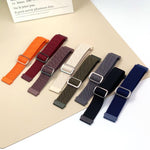 Diagonal gestreiftes D-Ring Schnalle Nylon Elastisches Uhrenarmband, Für Apple Watch 46mm / 49mm / 45mm / 44mm, Für Apple Watch 42mm / 41mm / 40mm / 38mm