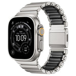 Magnetische Schnalle Einperlen-Silikon-Edelstahl-Uhrenarmband, Für Apple Watch 46mm / 49mm / 45mm / 44mm