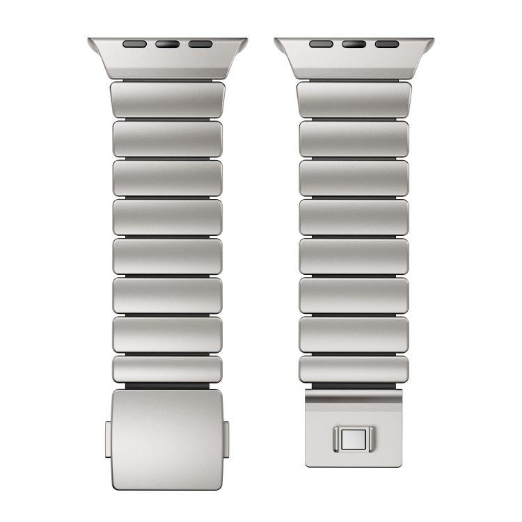 Magnetische Schnalle Einperlen-Silikon-Edelstahl-Uhrenarmband, Für Apple Watch 46mm / 49mm / 45mm / 44mm