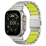 Magnetische Schnalle Einperlen-Silikon-Edelstahl-Uhrenarmband, Für Apple Watch 46mm / 49mm / 45mm / 44mm