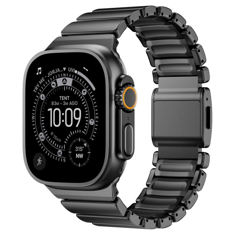 Magnetische Schnalle Einperlen-Silikon-Edelstahl-Uhrenarmband, Für Apple Watch 46mm / 49mm / 45mm / 44mm