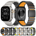 Magnetische Schnalle Einperlen-Silikon-Edelstahl-Uhrenarmband, Für Apple Watch 46mm / 49mm / 45mm / 44mm