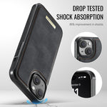 CaseMe Me80 Serie Abnehmbare Geldbörse Magnetische RFID Vegane Leder Handyhülle, Für iPhone 13, Für iPhone 12 / 12 Pro, Für iPhone 12 Pro Max, Für iPhone 11 Pro Max, Für iPhone 11, Für iPhone 11 Pro