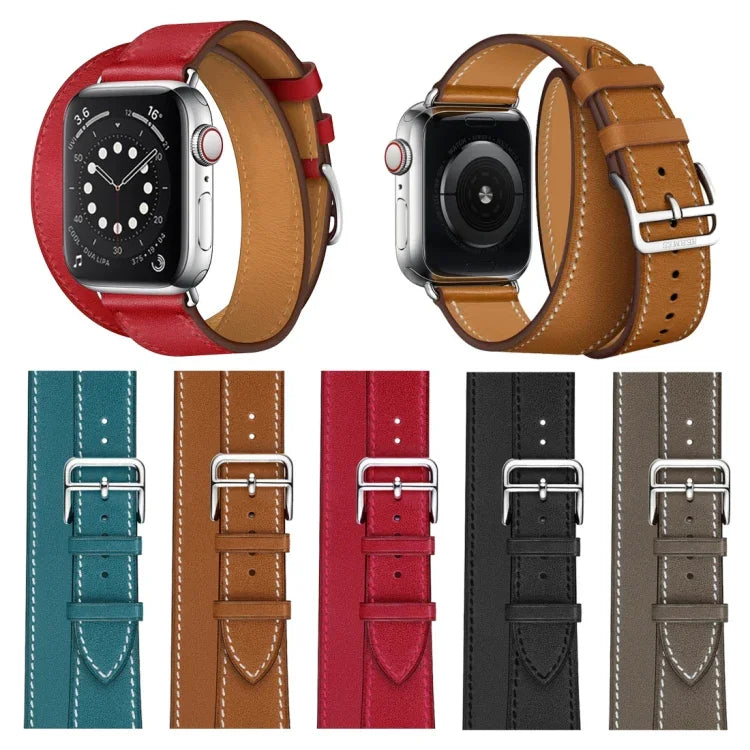 Universal-Lederarmband mit Doppelschlaufe für Apple Watch 3 / 2 / 1 Generation, 38 mm