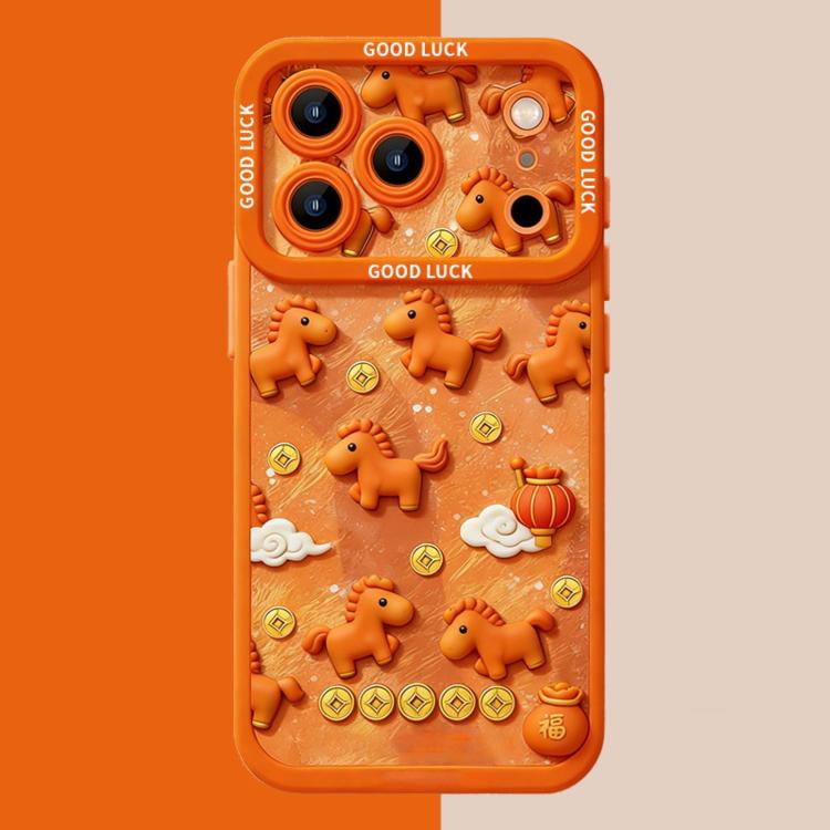 Jahr des Pferdes 3D Pferd Flüssigsilikon Vollschutz Stoßfeste Handyhülle, Für iPhone 17 Pro Max, Für iPhone 17 Pro, Für iPhone 17, Für iPhone Air, Für iPhone 16 Pro Max, Für iPhone 16 Pro, Für iPhone 15 Pro Max, Für iPhone 15 Pro, Für iPhone 15