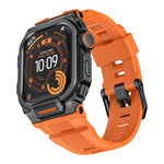 Lebhaftes Zinklegierungs-Cover Integriertes Silikon-Uhrenarmband, Für Apple Watch Series 11 / 10 46mm