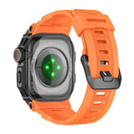 Lebhaftes Zinklegierungs-Cover Integriertes Silikon-Uhrenarmband, Für Apple Watch Series 11 / 10 46mm