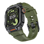 Lebhaftes Zinklegierungs-Cover Integriertes Silikon-Uhrenarmband, Für Apple Watch Series 11 / 10 46mm
