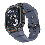 Lebhaftes Zinklegierungs-Cover Integriertes Silikon-Uhrenarmband, Für Apple Watch Series 11 / 10 46mm
