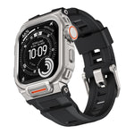 Lebhaftes Zinklegierungs-Cover Integriertes Silikon-Uhrenarmband, Für Apple Watch Series 11 / 10 46mm