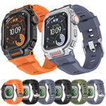 Lebhaftes Zinklegierungs-Cover Integriertes Silikon-Uhrenarmband, Für Apple Watch Series 11 / 10 46mm