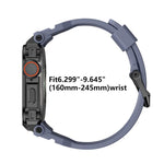 Lebhaftes Zinklegierungs-Cover Integriertes Silikon-Uhrenarmband, Für Apple Watch Series 11 / 10 46mm