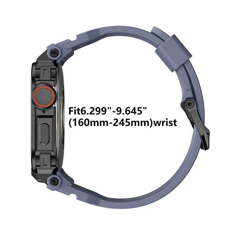 Lebhaftes Zinklegierungs-Cover Integriertes Silikon-Uhrenarmband, Für Apple Watch Series 11 / 10 46mm