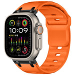 Individuell gestaltetes Stufen-Stil einfarbiges Silikon-Uhrenarmband, Für Apple Watch 49mm / 46mm / 45mm / 44mm