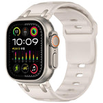 Individuell gestaltetes Stufen-Stil einfarbiges Silikon-Uhrenarmband, Für Apple Watch 49mm / 46mm / 45mm / 44mm