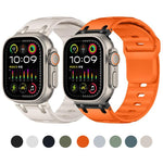 Individuell gestaltetes Stufen-Stil einfarbiges Silikon-Uhrenarmband, Für Apple Watch 49mm / 46mm / 45mm / 44mm