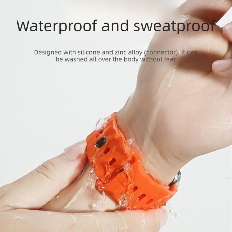 Individuell gestaltetes Stufen-Stil einfarbiges Silikon-Uhrenarmband, Für Apple Watch 49mm / 46mm / 45mm / 44mm