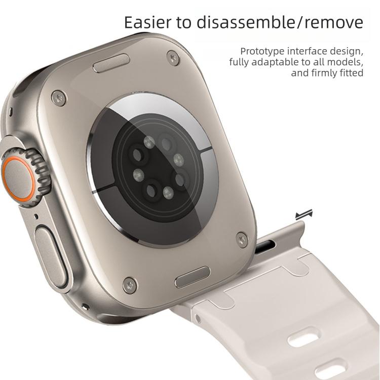 Individuell gestaltetes Stufen-Stil einfarbiges Silikon-Uhrenarmband, Für Apple Watch 49mm / 46mm / 45mm / 44mm