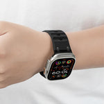 Individuell gestaltetes Stufen-Stil einfarbiges Silikon-Uhrenarmband, Für Apple Watch 49mm / 46mm / 45mm / 44mm