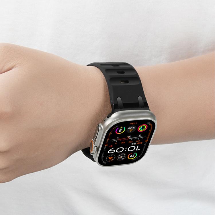 Individuell gestaltetes Stufen-Stil einfarbiges Silikon-Uhrenarmband, Für Apple Watch 49mm / 46mm / 45mm / 44mm