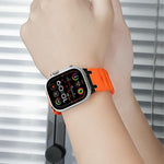 Individuell gestaltetes Stufen-Stil einfarbiges Silikon-Uhrenarmband, Für Apple Watch 49mm / 46mm / 45mm / 44mm
