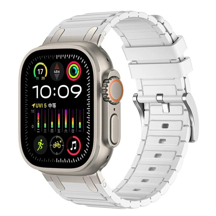 Verstärktes I-förmiges Textur-Silikon-Uhrenarmband, Für Apple Watch 49mm / 46mm / 45mm / 44mm, Für Apple Watch 42mm / 41mm / 40mm / 38mm