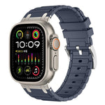 Verstärktes I-förmiges Textur-Silikon-Uhrenarmband, Für Apple Watch 49mm / 46mm / 45mm / 44mm, Für Apple Watch 42mm / 41mm / 40mm / 38mm